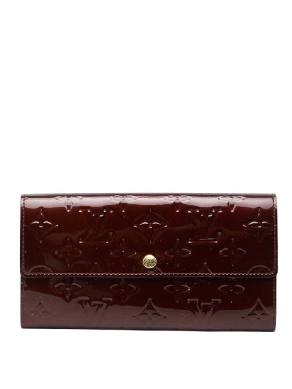 Louis Vuitton Monogram Vernis Portefeuille Sarah Wallet Purple Patent Leather